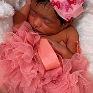 Kamila is registered to the contest to win money with this photo: newborn, baby, sleeping, pink_bow, tutu, blanket, infant, cute, soft_texture, headband, feet, tiny_toes, rest, peaceful, portrait, cozy, closeup, child, adorable, fabric