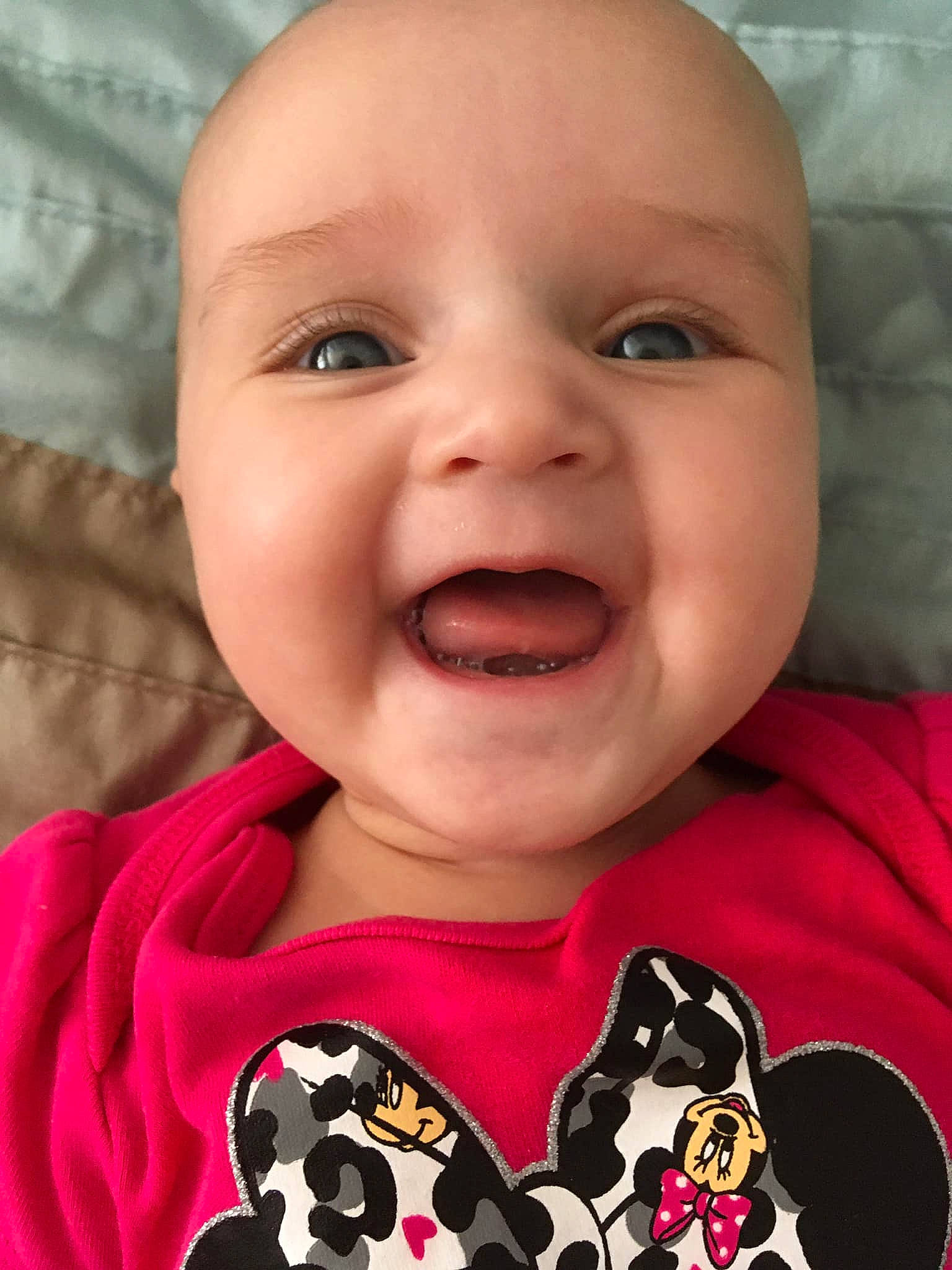 Mariella is registered to the contest to win money with this photo: baby, baby_making_funny_faces, cheek, child, chin, eye, eyebrow, face, facial_expression, forehead, head, laugh, lip, mouth, nose, person, pink, skin, smile, toddler