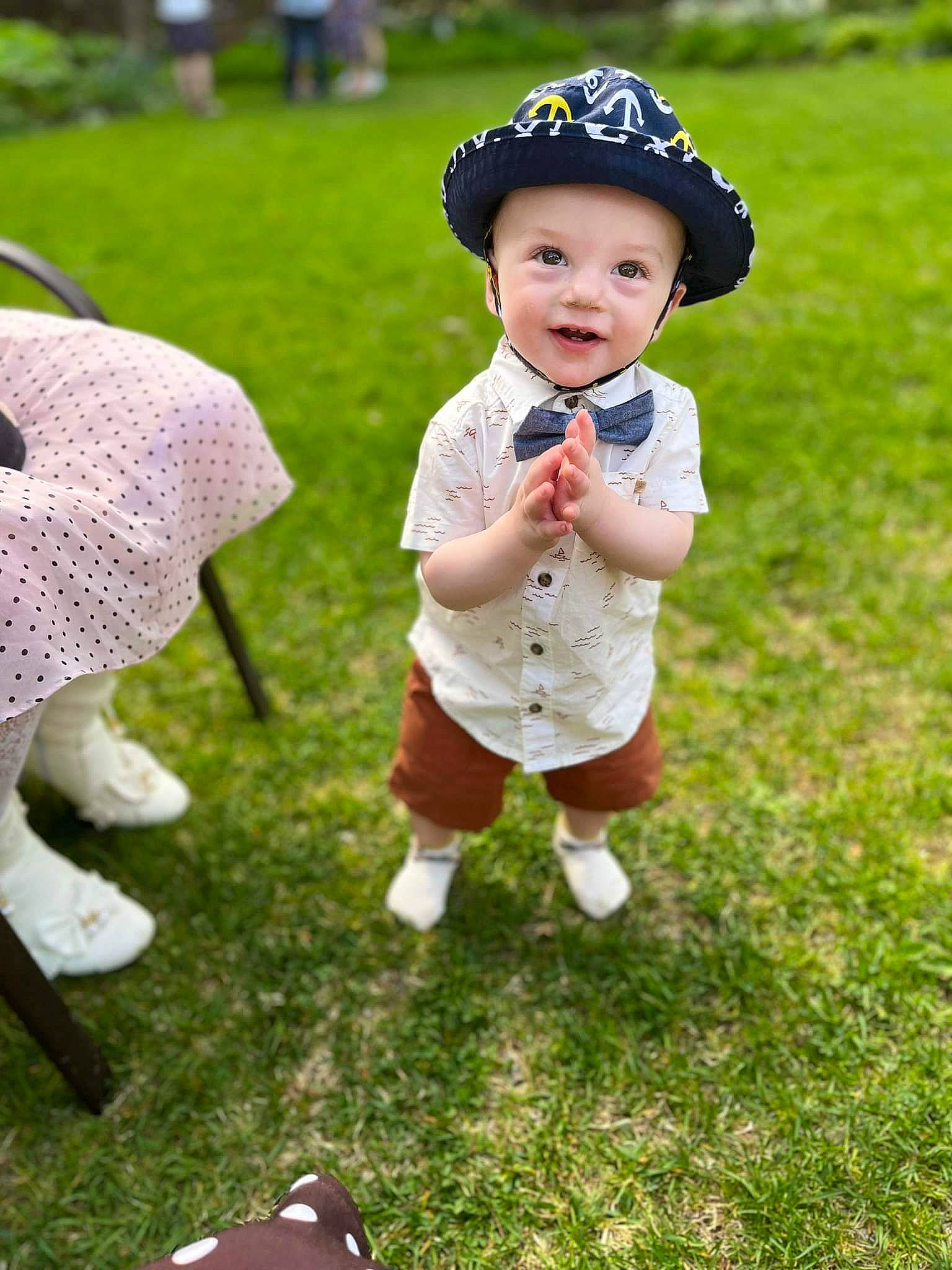 Everest joined the competition — help win amazing prizes! art, baby, baby_toddler_clothing, child, fun, grass, grass_family, happy, hat, headwear, lawn, leaf, mammal, meadow, people, people_in_nature, person, plant, recreation, smile