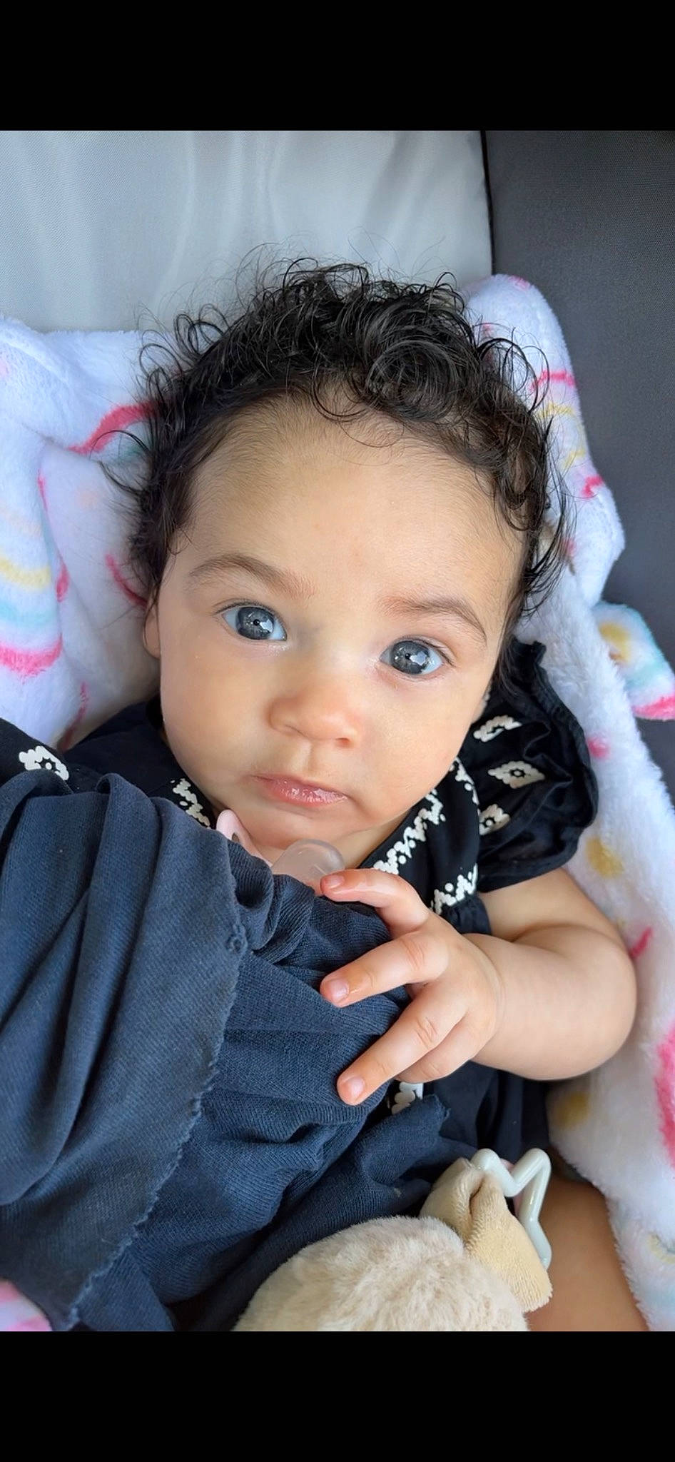 Nariyah joined the competition — help win amazing prizes! baby, baby_toddler_clothing, cheek, chin, cool, eye, eyebrow, eyelash, finger, gesture, hairstyle, hand, happy, head, iris, lip, nose, person, skin, sleeve