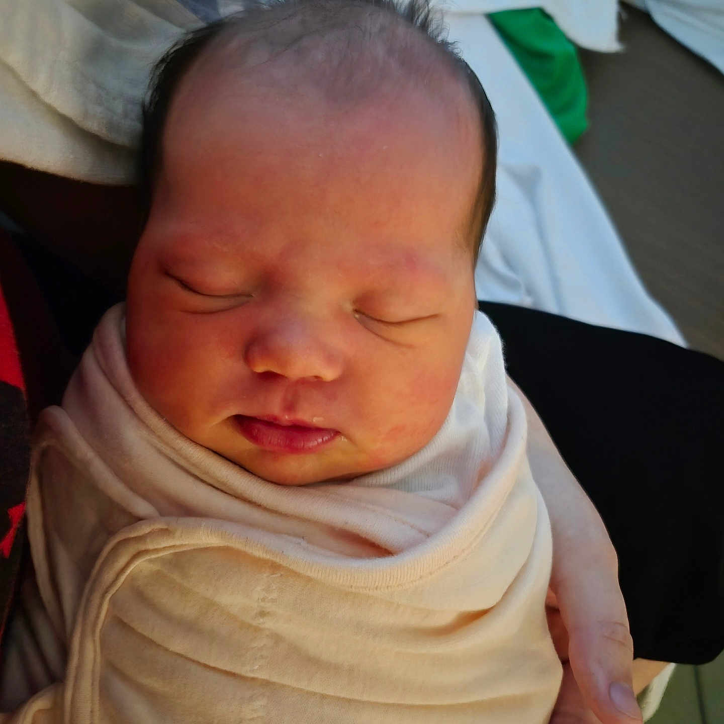 Charolette is registered to the contest to win money with this photo: baby, blanket, child, cute, face, hand, human, indoors, infant, newborn, peaceful, person, portrait, resting, skin, sleeping, soft, tender, wrapped, young