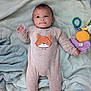 Ismaël participe au concours pour gagner de l'argent avec cette photo : baby, infant, blanket, onesie, fox_design, toy, butterfly_toy, soft_texture, laying_down, hand_up, cute, child, footed_pajamas, face, expression, indoor, colorful, yellow_shoes, cozy, peaceful