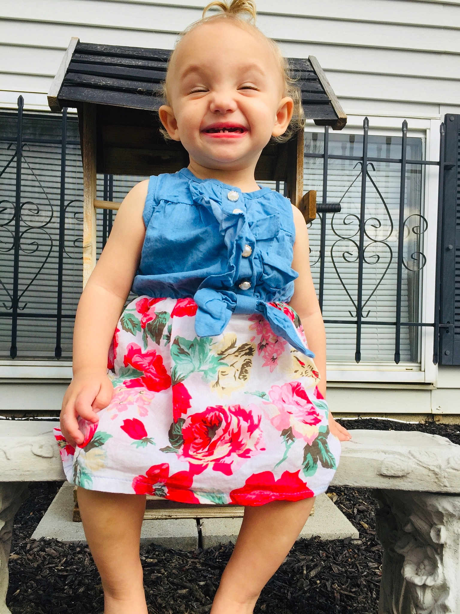 Lilly joined the competition — help win amazing prizes! baby, baby_products, baby_toddler_clothing, child, child_model, clothing, denim, design, dress, flower, footwear, joy, pattern, person, pink, ruffle, shoe, sleeve, summer, textile