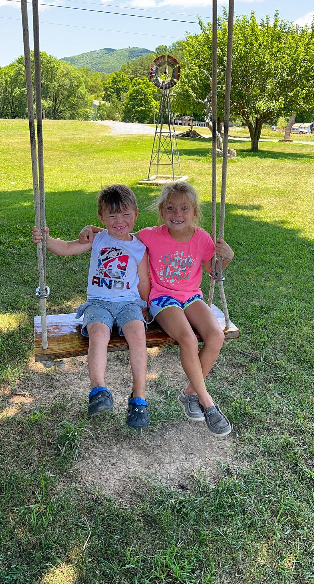 Kristlynn joined the competition — help win amazing prizes! city, fun, grass, grass_family, happy, joy, lawn, leaf, leisure, outdoor_play_equipment, people_in_nature, person, plant, playground, recreation, shorts, smile, summer, swing, t_shirt