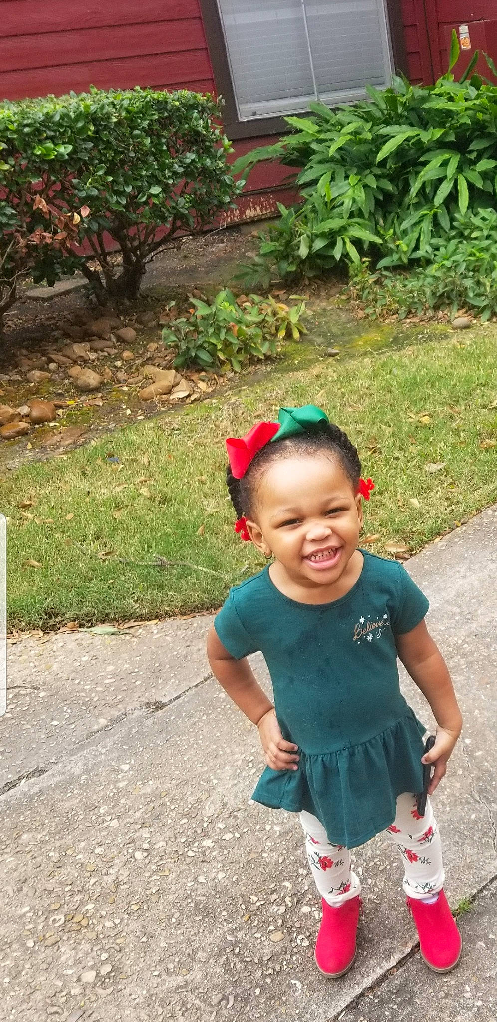 Rhiley is registered to the contest to win money with this photo: child, day, fun, garden, girl, grass, happiness, headgear, joy, person, pink, plant, play, recreation, red, smile, summer, toddler, tree, vacation