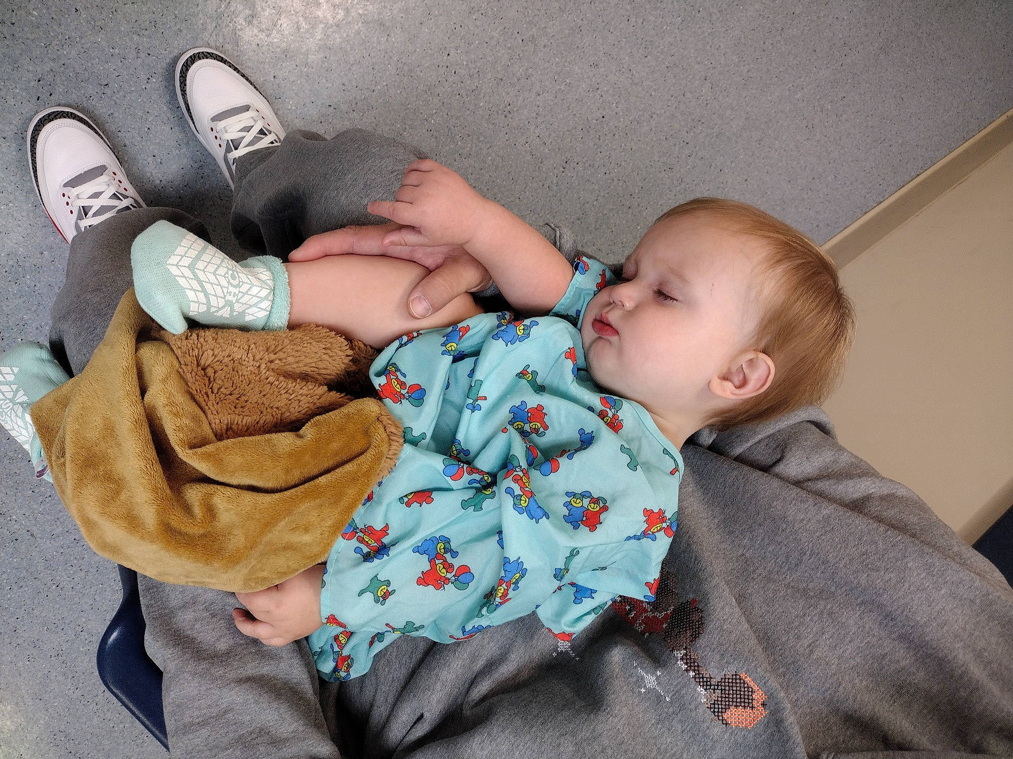 Ameri joined the competition — help win amazing prizes! baby, baby_toddler_clothing, cheek, child, comfort, foot, grass, hat, human_leg, lap, mammal, nap, pattern, person, sitting, sleep, sleeve, textile, toddler, vertebrate