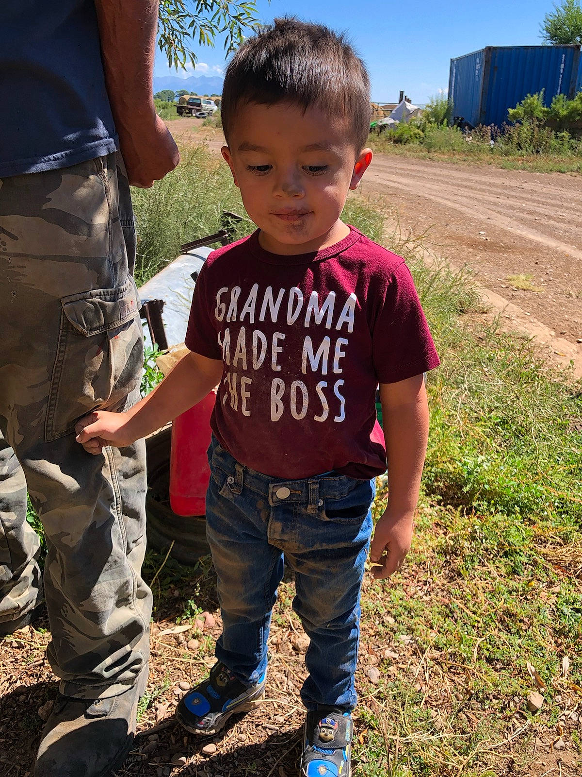 Andres joined the competition — help win amazing prizes! child, cool, fun, gesture, grass, grass_family, grassland, happy, landscape, leisure, people_in_nature, person, plant, play, shoe, sky, sneakers, soil, t_shirt, toddler