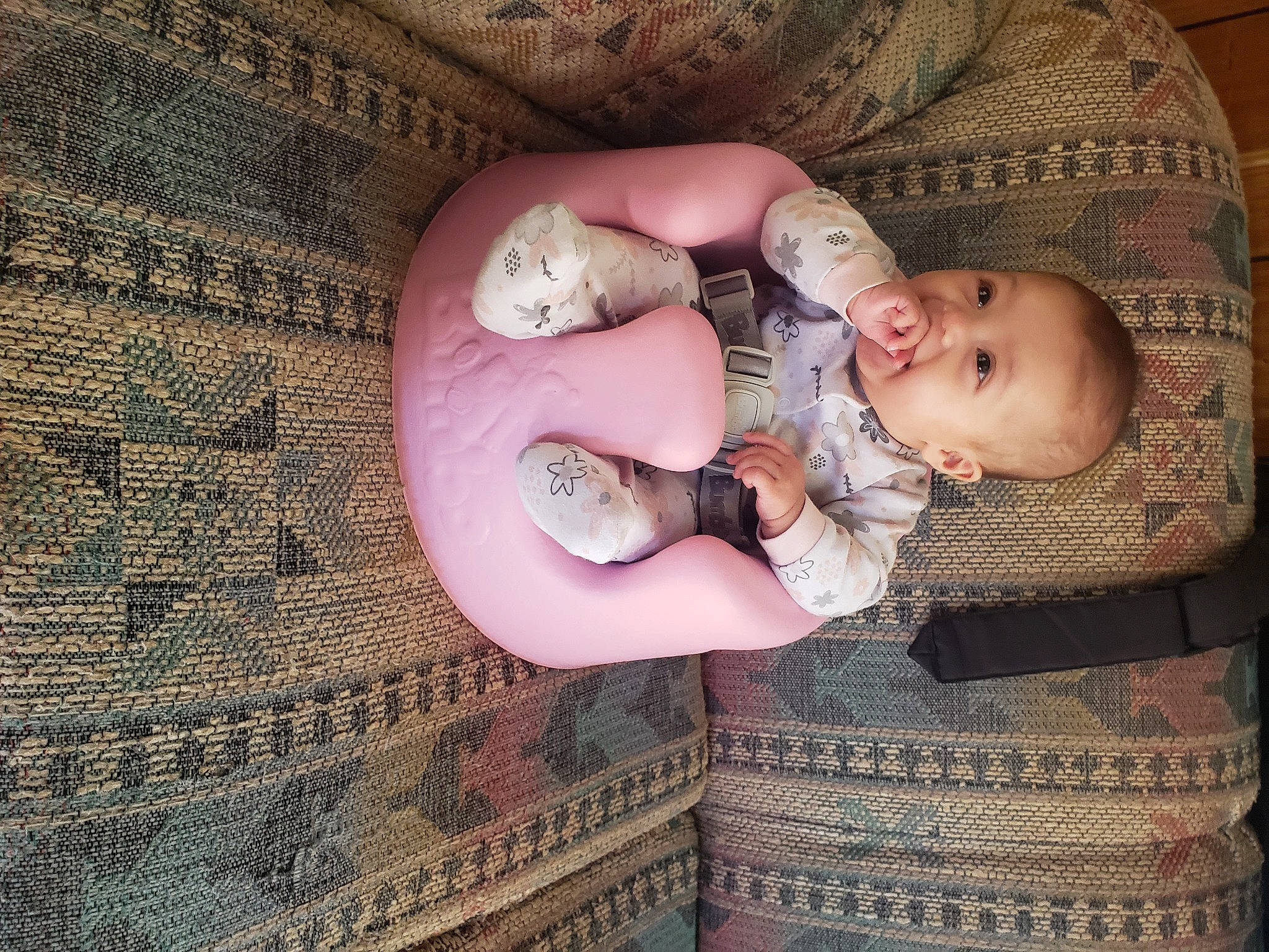 Nalani is registered to the contest to win money with this photo: arm, baby, baby_products, baby_sleeping, baby_toddler_clothing, comfort, eye, finger, flash_photography, flooring, hand, human_body, leg, linens, nail, pattern, person, sitting, skin, toddler