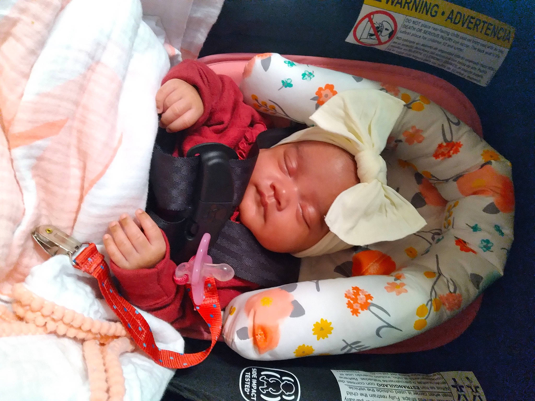 Angel is registered to the contest to win money with this photo: baby, baby_carriage, baby_products, baby_sleeping, baby_toddler_clothing, bedtime, carmine, cheek, child, comfort, eyelash, hat, head, headwear, linens, nail, nap, person, room, skin