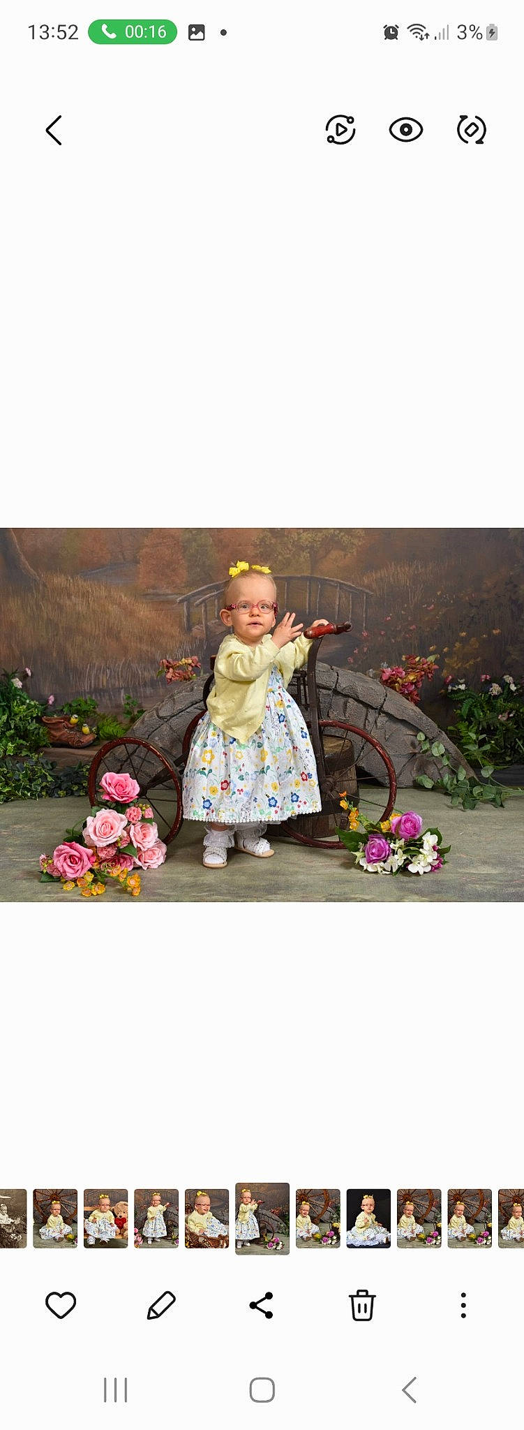 Mia joined the competition — help win amazing prizes! baby_toddler_clothing, bouquet, child, cut_flowers, dress, floral_design, flower, flower_arranging, grass, happy, magenta, pattern, peach, person, petal, pink, plant, rose, sleeve, textile