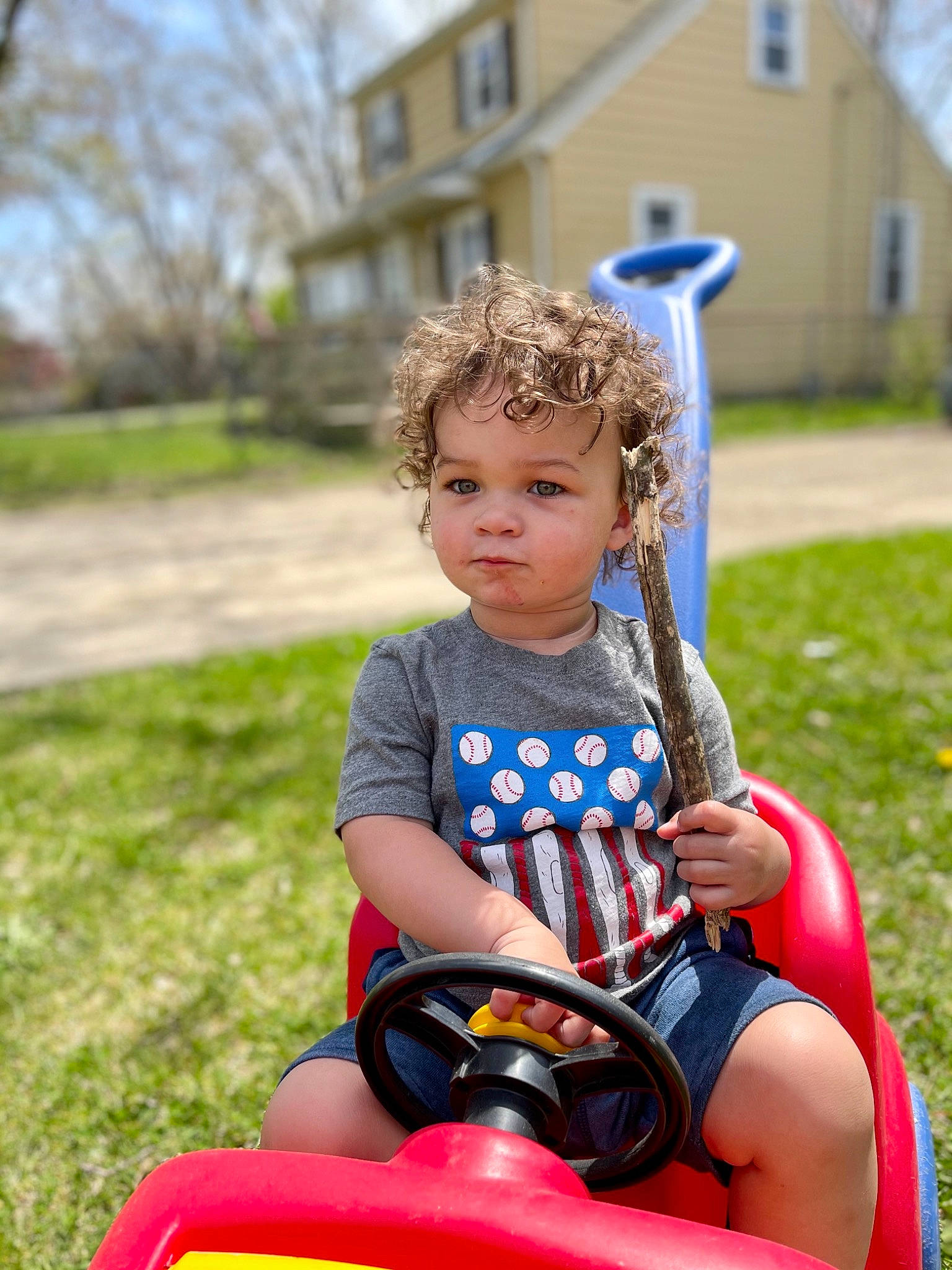 Jaxin joined the competition — help win amazing prizes! baby_toddler_clothing, building, eye, fun, grass, happy, human_body, leisure, people, people_in_nature, person, photograph, plant, playground, recreation, shorts, sky, summer, toddler, tree