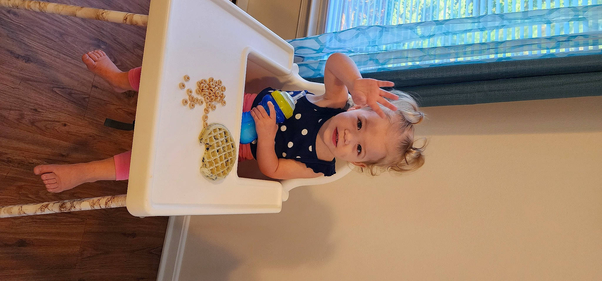 Janelle is registered to the contest to win money with this photo: baby, baby_toddler_clothing, child, fashion_accessory, fun, happy, pattern, person, room, toddler, visual_arts, wood