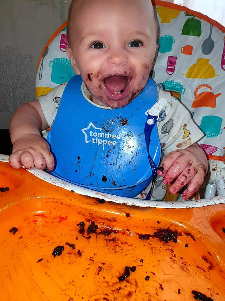 Edison is registered to the contest to win money with this photo: baby, baby_food, child, eating, person, play, toddler