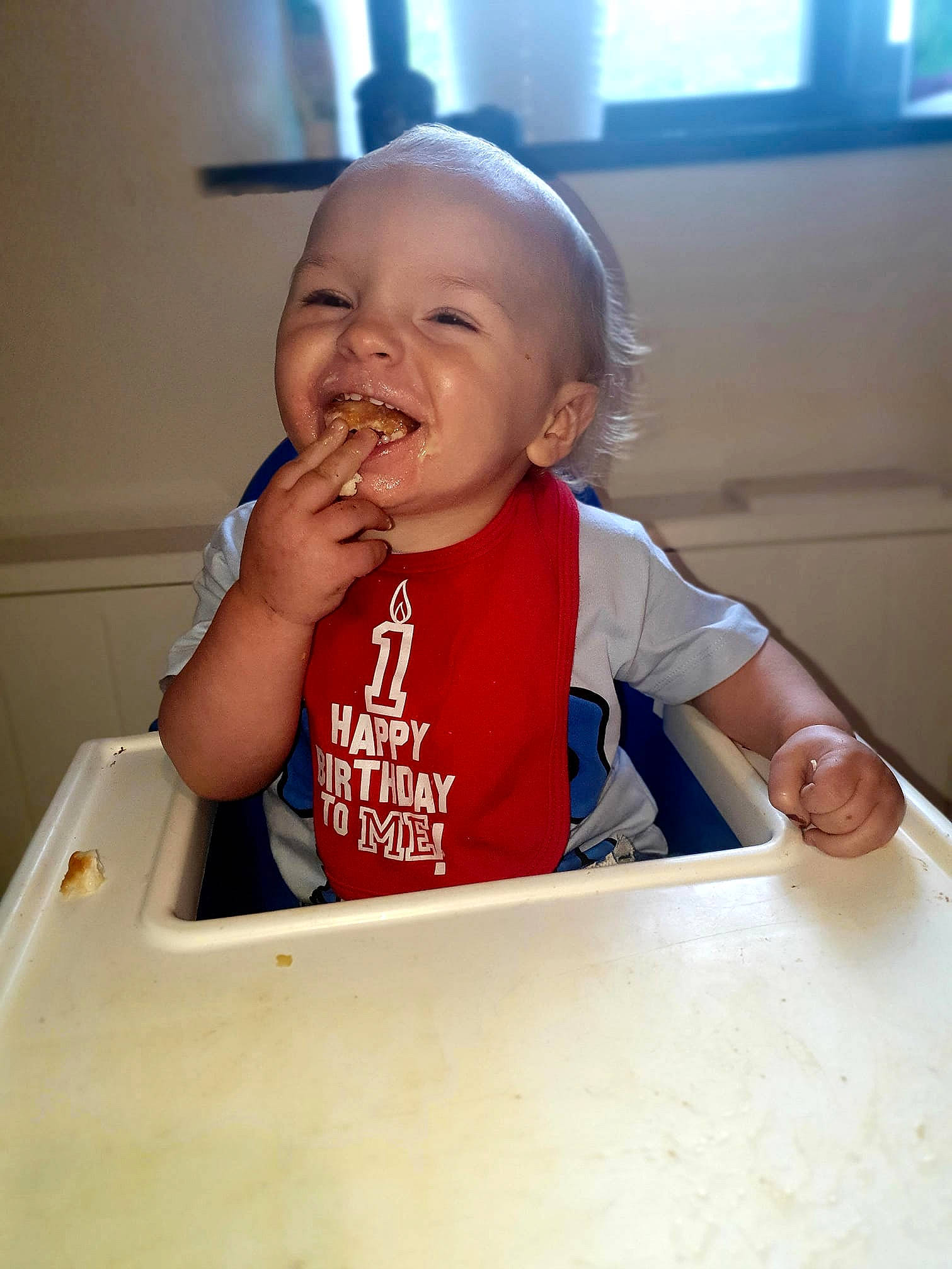 Edison joined the competition — help win amazing prizes! baby, child, eating, face, facial_expression, food, meal, person, skin, smile, toddler