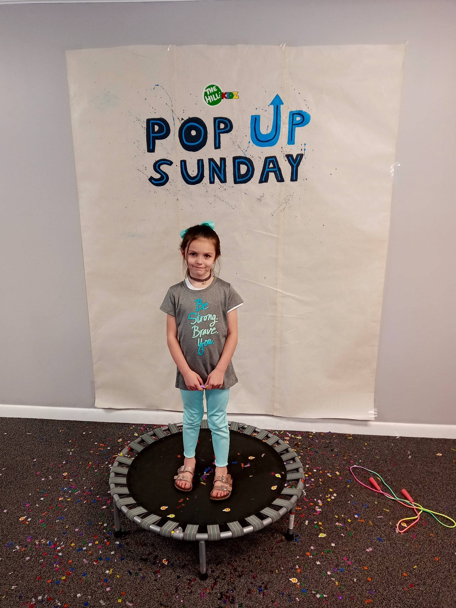 Breelyn joined the competition — help win amazing prizes! advertising, balance, child, electric_blue, event, flooring, font, fun, graphics, joy, knee, logo, party_supply, person, recreation, room, shorts, sleeve, t_shirt, toddler