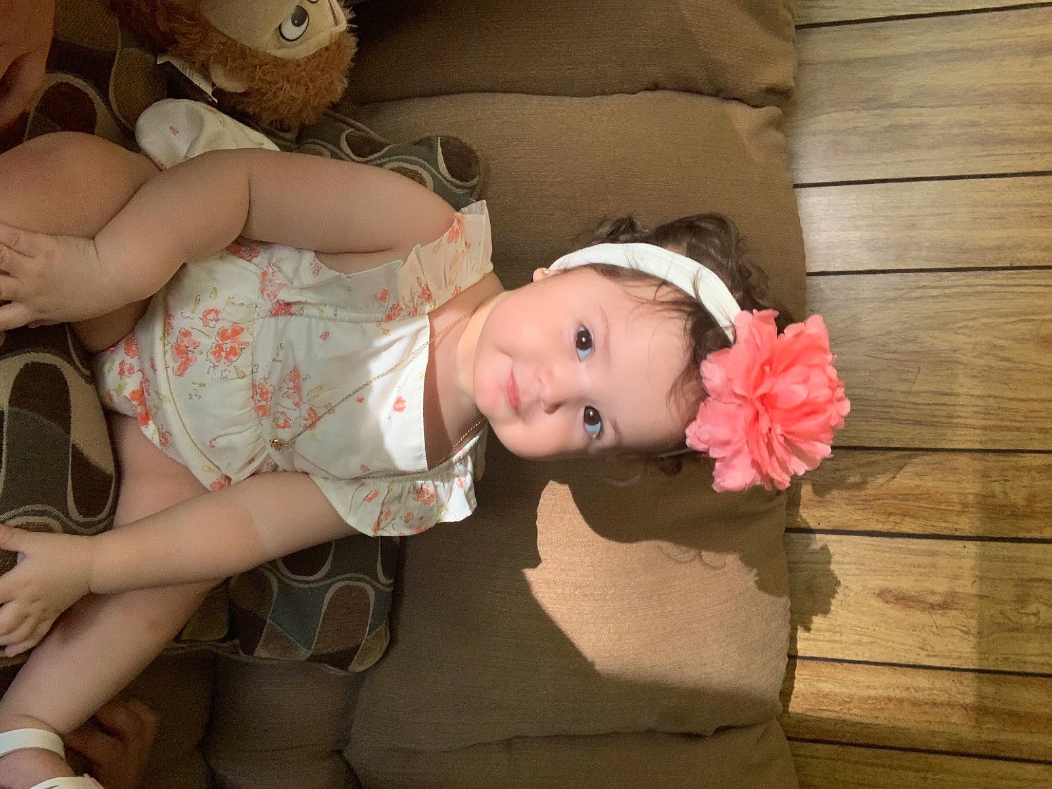 Jaylani joined the competition — help win amazing prizes! baby, baby_toddler_clothing, cheek, dress, eye, face, flower, hand, head, headgear, headwear, human_body, iris, lip, mouth, person, petal, pink, skin, toddler