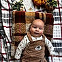 Gabriel a rejoint le concours — aidez-le/la à gagner de superbes lots ! autumn, baby, bear_patch, brown_overalls, card, child, clothing, cozy, cute, head, indoors, infant, knitted_pumpkins, laying_down, milestone, plaid_blanket, smiling, soft_texture, turtle_illustration, warm_colors
