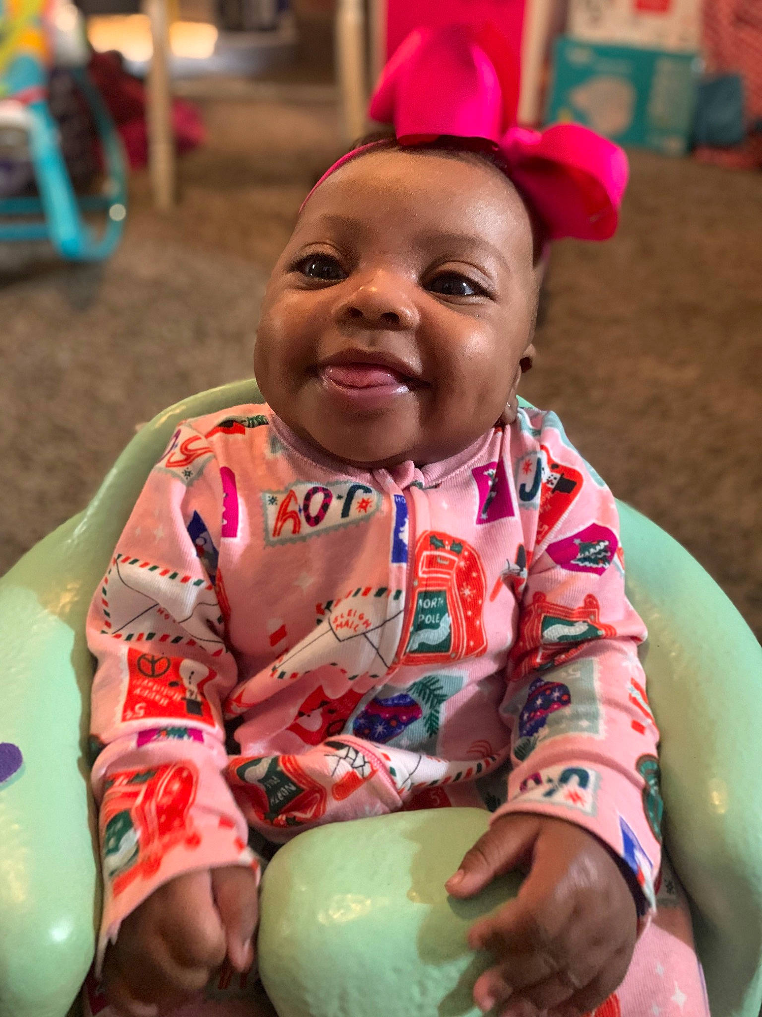 Adrianna joined the competition — help win amazing prizes! adaptation, cheek, child, event, facial_expression, fun, happy, head, leisure, magenta, mouth, organ, person, pink, play, recreation, sitting, skin, smile, toddler