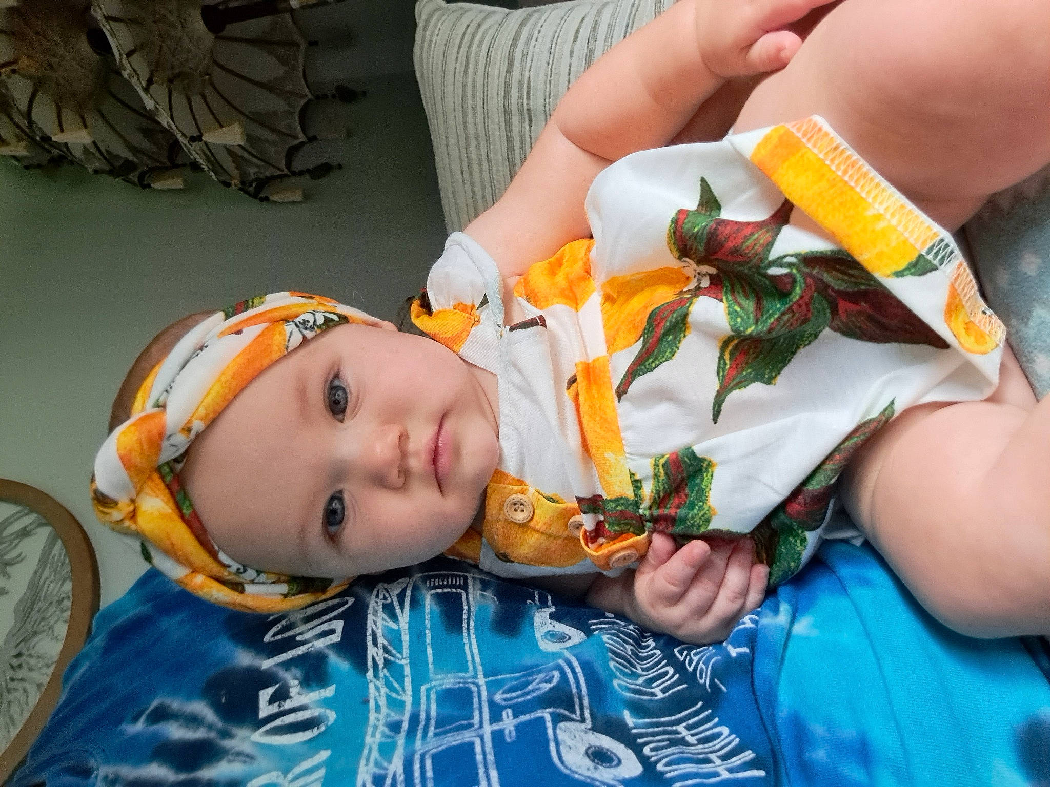 Ireana joined the competition — help win amazing prizes! baby, child, comfort_food, food, fun, hand, headwear, nail, orange, pattern, person, personal_protective_equipment, room, tableware, toddler, tradition, vegetable