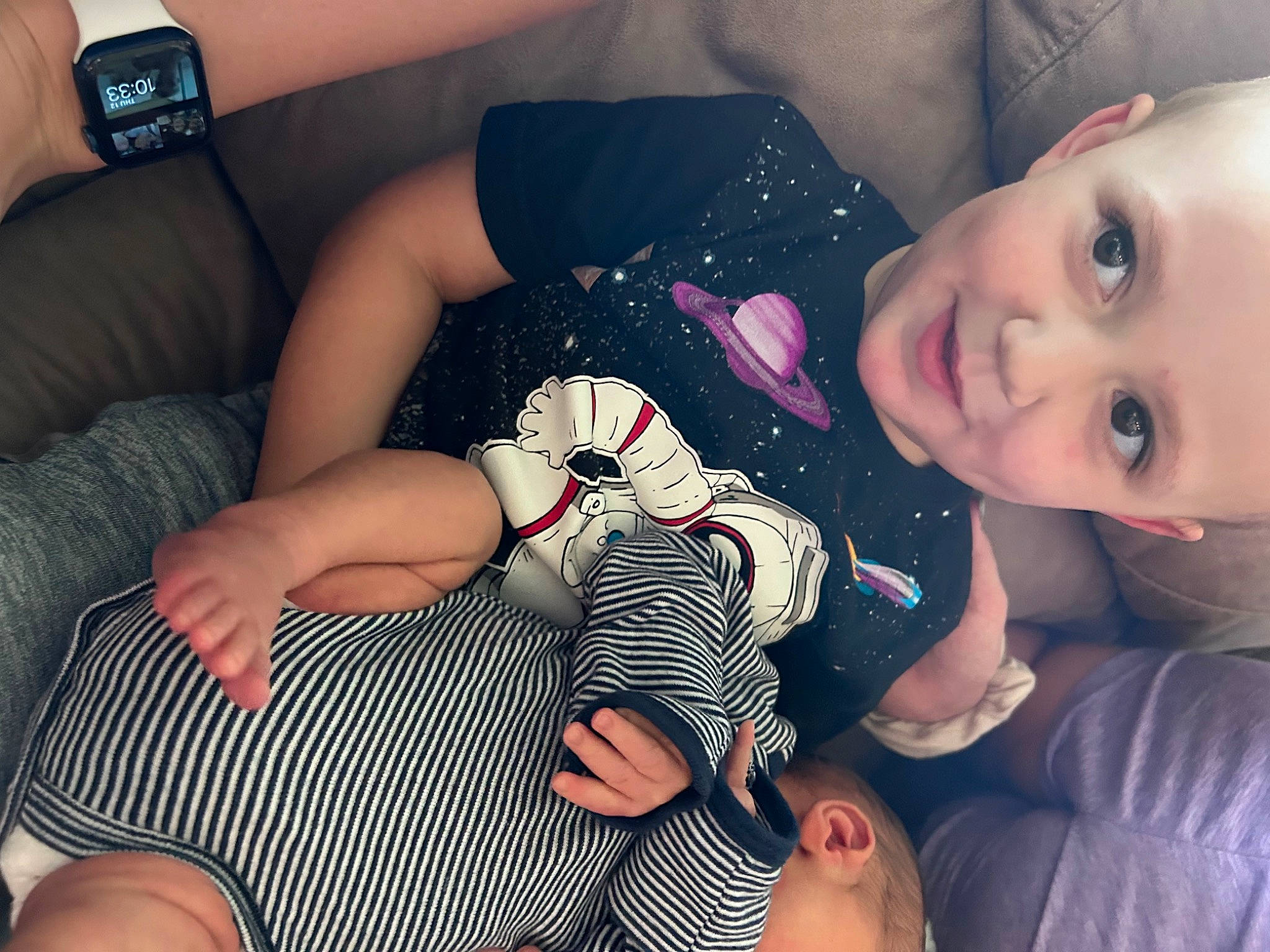 Anthony Jameson is registered to the contest to win money with this photo: baby_toddler_clothing, cheek, comfort, eyelash, finger, gesture, hairstyle, hand, happy, iris, joint, mouth, muscle, neck, nose, person, shoulder, skin, smile, vertebrate