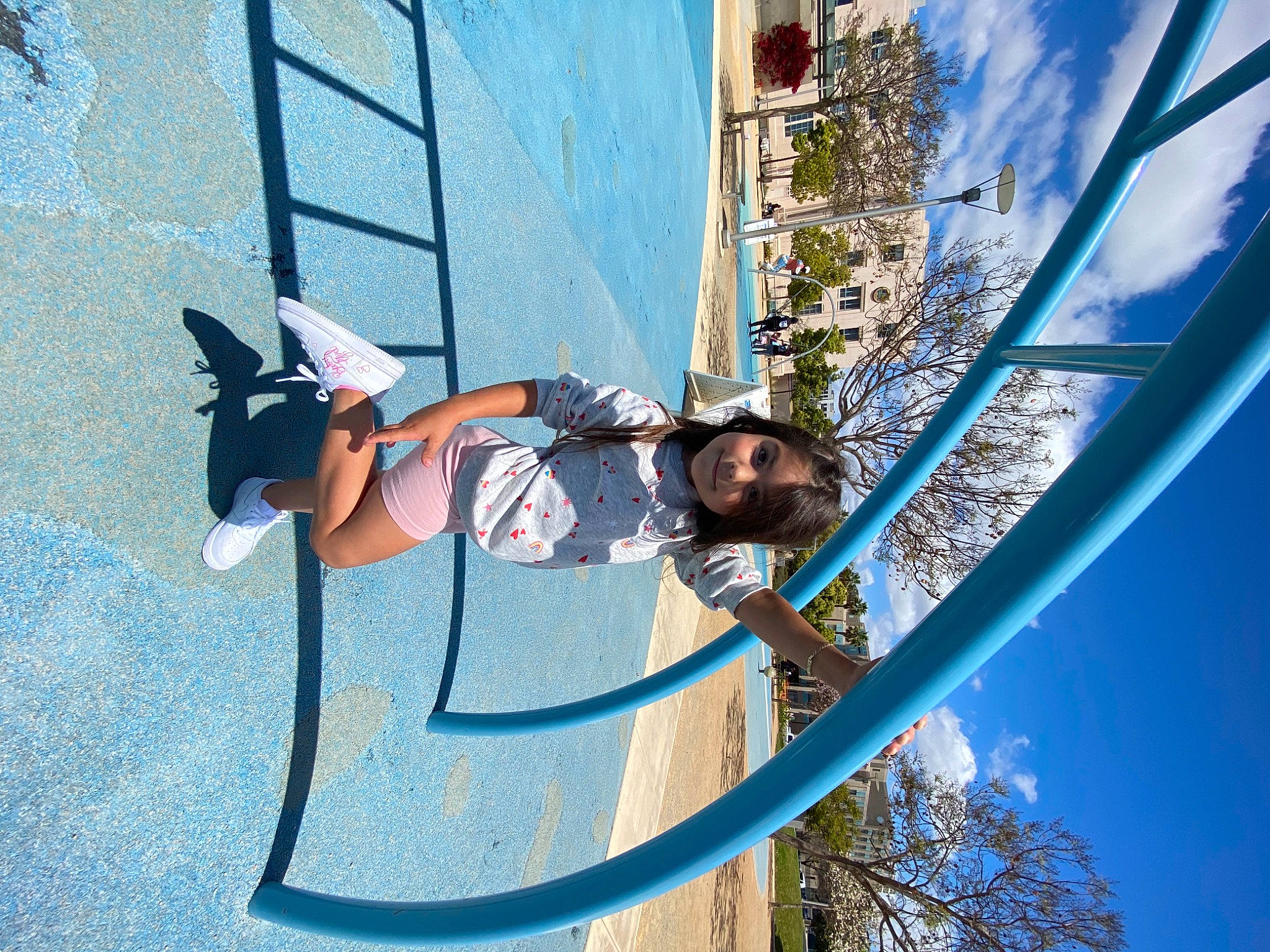 Chloe joined the competition — help win amazing prizes! adventure, azure, climbing_harness, cloud, electric_blue, extreme_sport, fun, joy, leisure, outdoor_play_equipment, person, personal_protective_equipment, plant, pole, recreation, rock_climbing_equipment, rope, sky, smile, sport_climbing