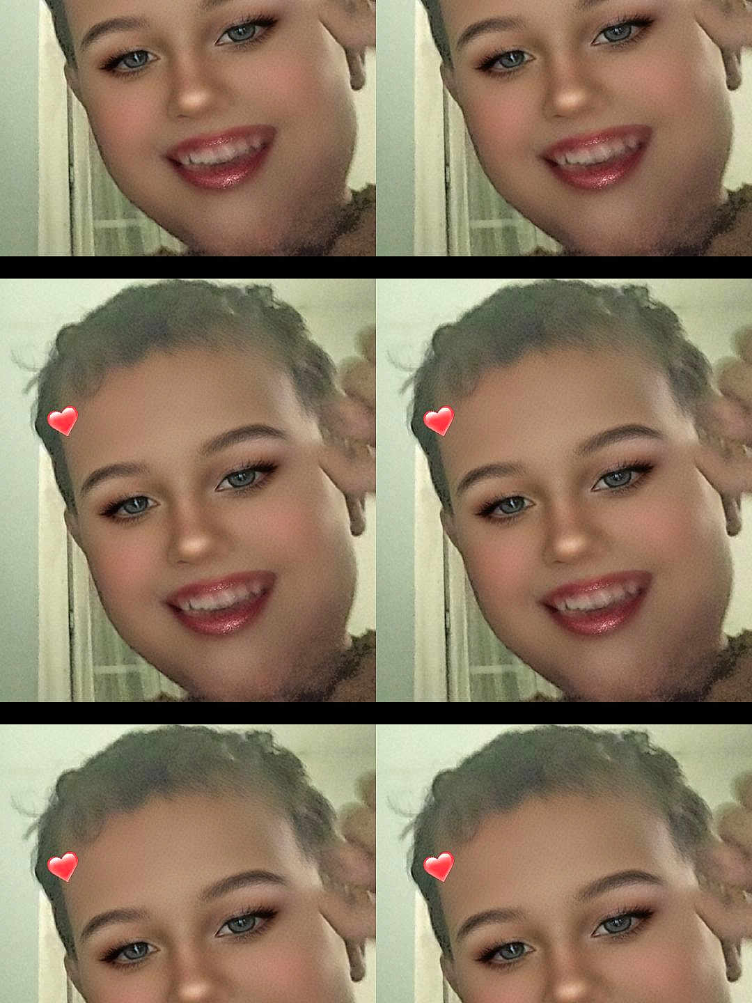Nathan participe au concours pour gagner de l'argent avec cette photo : face, collage, filter, makeup, smile, indoor, heart_sticker, portrait, young_person, blue_eyes, skin_smoothing, selfie, expression, digital_effect, closeup, head, person, photo_grid, enhancement, beauty_filter