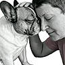 Praline participe au concours pour gagner de l'argent avec cette photo : black_and_white, dog, french_bulldog, person, face, portrait, animal, pet, head_touch, closed_eyes, affection, human, compassion, love, bond, cuddle, close_up, calm, gentle, friendship