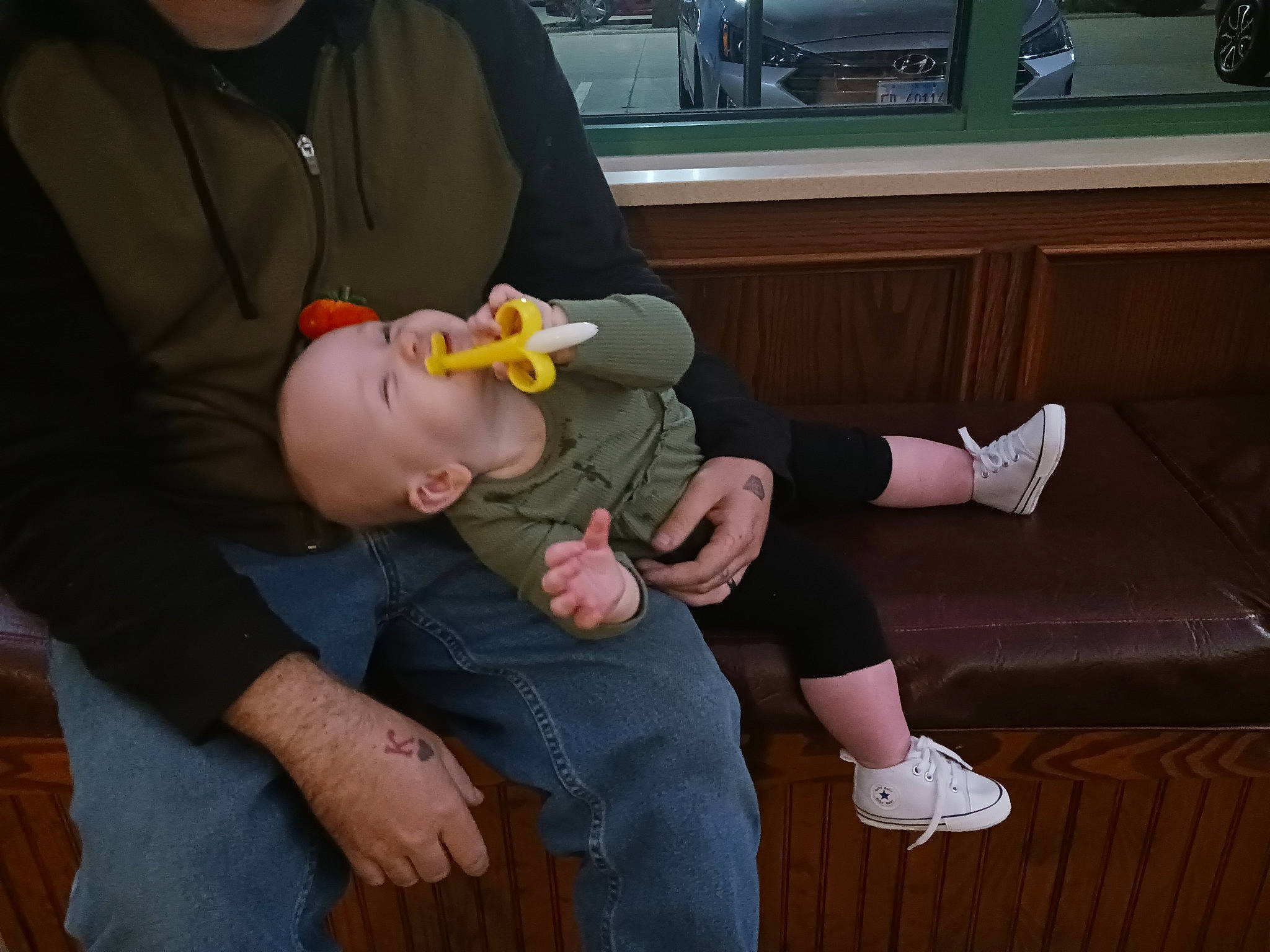 Raven joined the competition — help win amazing prizes! baby, cabinetry, foot, fun, gesture, happy, human_leg, jeans, joint, lap, leg, nail, person, room, sitting, stuffed_toy, sunglasses, thigh, thumb, toddler