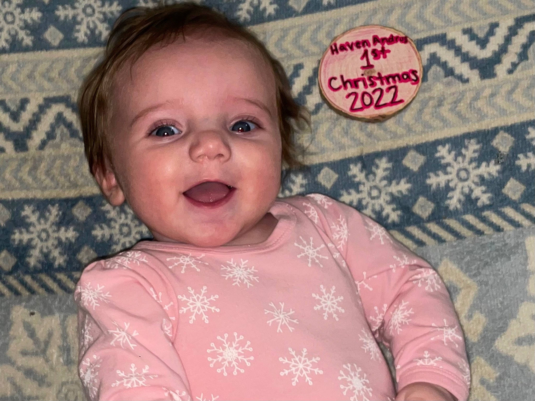 Haven is registered to the contest to win money with this photo: baby, baby_toddler_clothing, cheek, chin, eye, eyebrow, eyelash, face, happy, head, iris, lip, mouth, nose, person, pink, product, skin, sleeve, smile