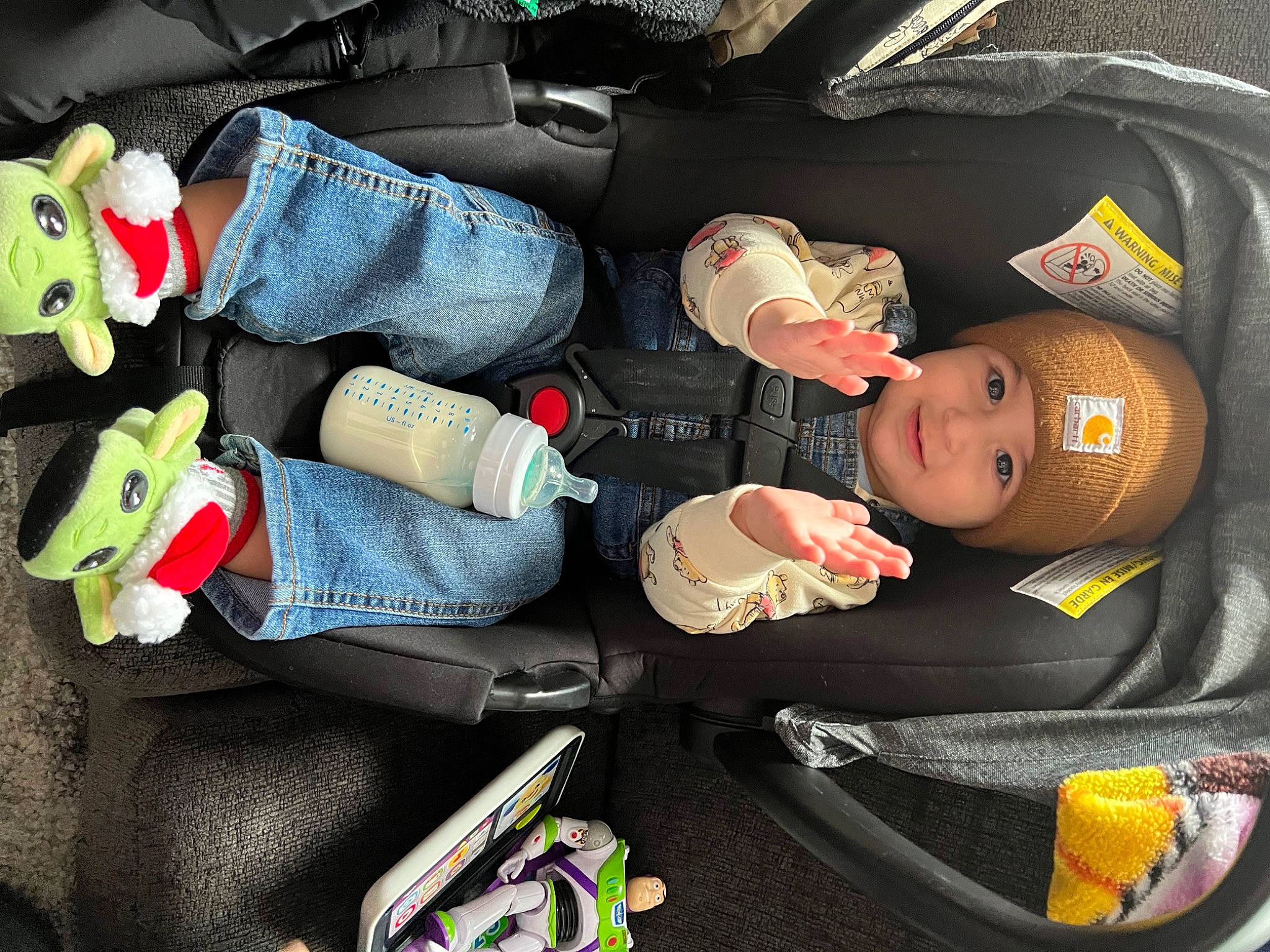 Luka is registered to the contest to win money with this photo: baby, baby_carriage, baby_in_car_seat, baby_products, baby_safety, baby_sleeping, baby_toddler_clothing, baby_toys, car_seat, carmine, child, comfort, finger, headwear, joy, lap, linens, nail, person, room