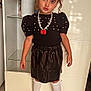 Kataleïa a rejoint le concours — aidez-le/la à gagner de superbes lots ! child, girl, standing, black_dress, pearl_necklace, red_bow, white_socks, white_shoes, decorative_bows, hair_bows, indoor, floor_tiles, cabinet, furniture, cute, fashion, portrait, person, smile, playful