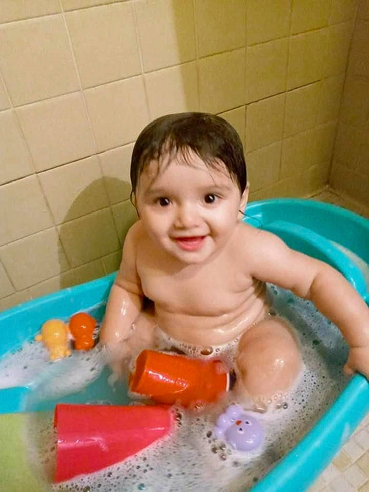 Elias joined the competition — help win amazing prizes! baby, baby_bathing, baby_products, bath_toy, bathing, bathroom, bathtub, chest, child, fluid, foam, fun, joy, leisure, liquid, person, personal_care, plumbing, recreation, smile
