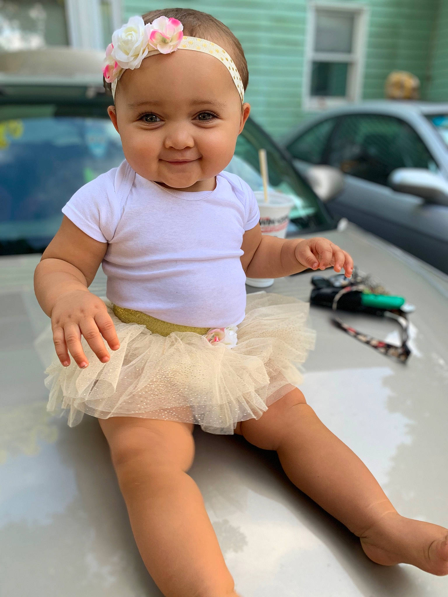 Amariana is registered to the contest to win money with this photo: baby, baby_products, baby_toddler_clothing, child, child_model, clothing, costume, footwear, hair_accessory, headgear, joy, leg, person, pink, product, shoe, skin, smile, toddler