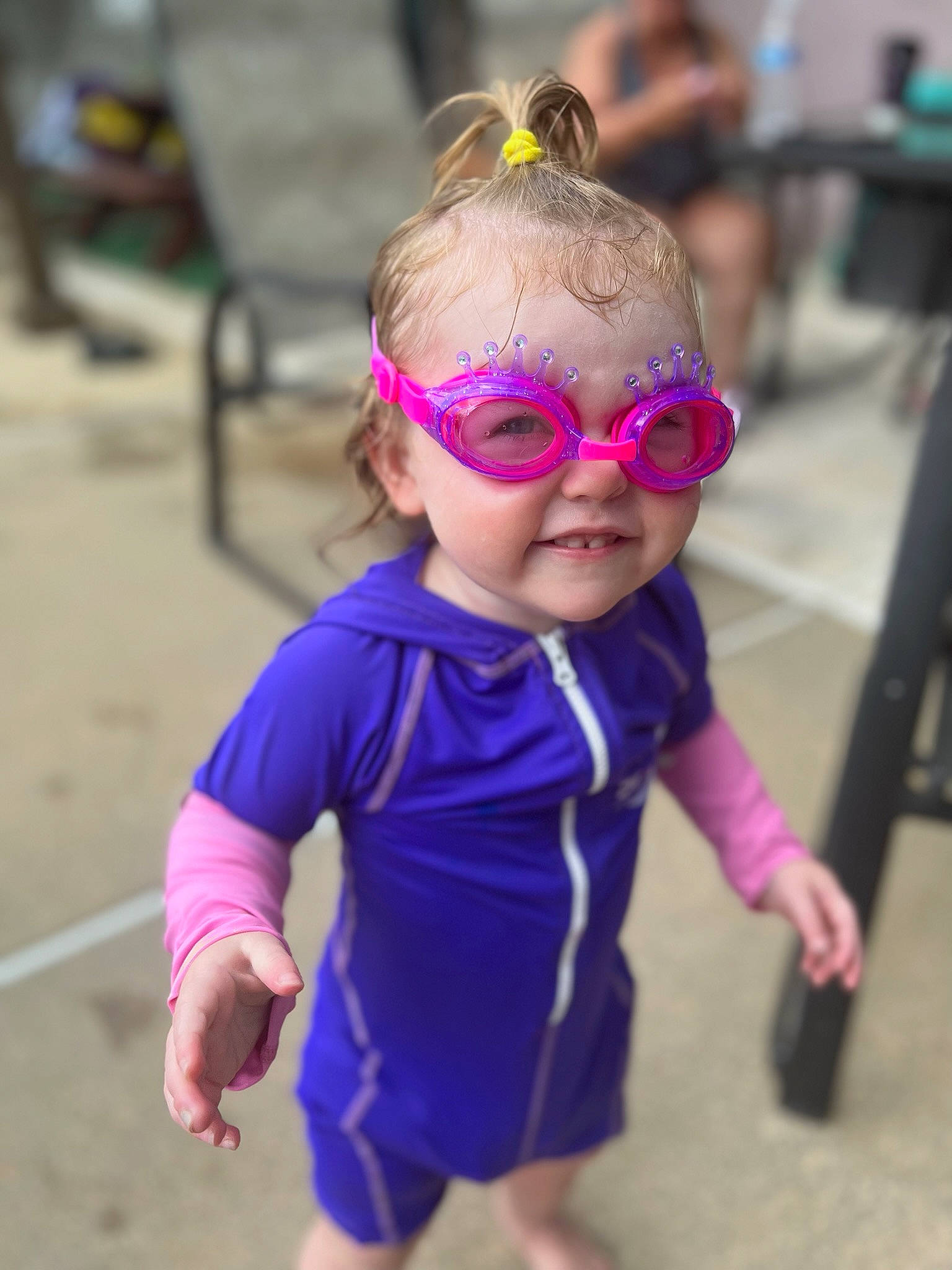 Aiden joined the competition — help win amazing prizes! child, costume, electric_blue, eye, eyewear, fashion_accessory, fun, hair, happy, leisure, magenta, person, personal_protective_equipment, play, purple, recreation, sunglasses, toddler, toy, vacation