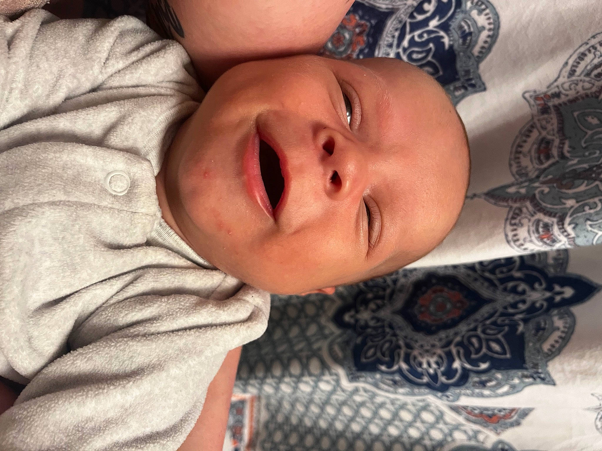 Zakai is registered to the contest to win money with this photo: baby, baby_toddler_clothing, cheek, child, comfort, eyebrow, eyelash, fashion_accessory, forehead, happy, iris, lip, mouth, nose, pattern, person, skin, sleeve, smile, toddler