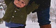 Henry joined the competition — help win amazing prizes! child, toddler, beanie, mittens, snow, winter_coat, boots, adult, legs, snowflakes, park, outdoor, smile, happy_face, quilted_jacket, walking, playing, parent_and_child, cold_weather, portrait