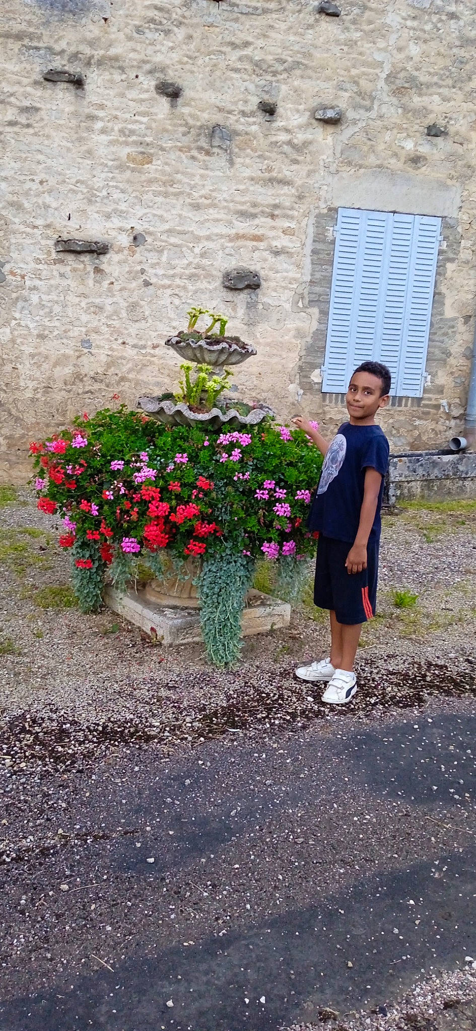 Arouna a rejoint le concours — aidez-le/la à gagner de superbes lots ! annual_plant, boot, botany, cobblestone, flower, flowerpot, grass, human_leg, joy, landscape, leaf, leisure, magenta, person, petal, plant, road_surface, rock, shorts, shrub