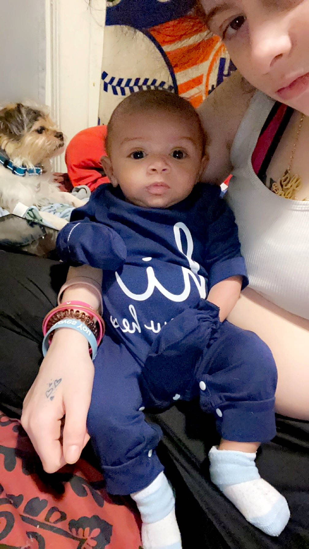 Kayzon joined the competition — help win amazing prizes! arm, baby, baby_toddler_clothing, blue, carnivore, child, comfort, dog, eye, finger, fun, happy, head, person, pink, sitting, skin, sleeve, t_shirt, toddler