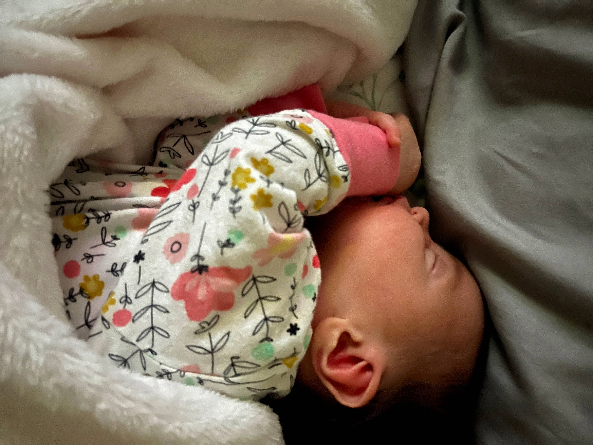 Maylah is registered to the contest to win money with this photo: arm, baby, baby_products, baby_sleeping, baby_toddler_clothing, bedtime, cheek, child, comfort, finger, hand, human_body, leg, linens, mouth, nail, nose, person, skin, textile