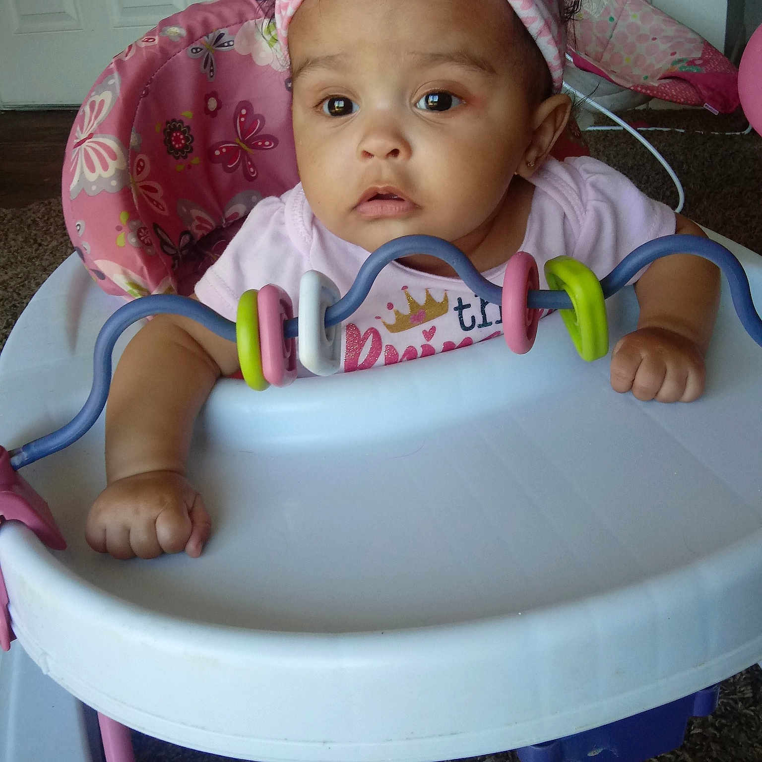 Charlene is registered to the contest to win money with this photo: baby, birthday, cheek, child, furniture, hair_accessory, person, pink, product, skin, toddler