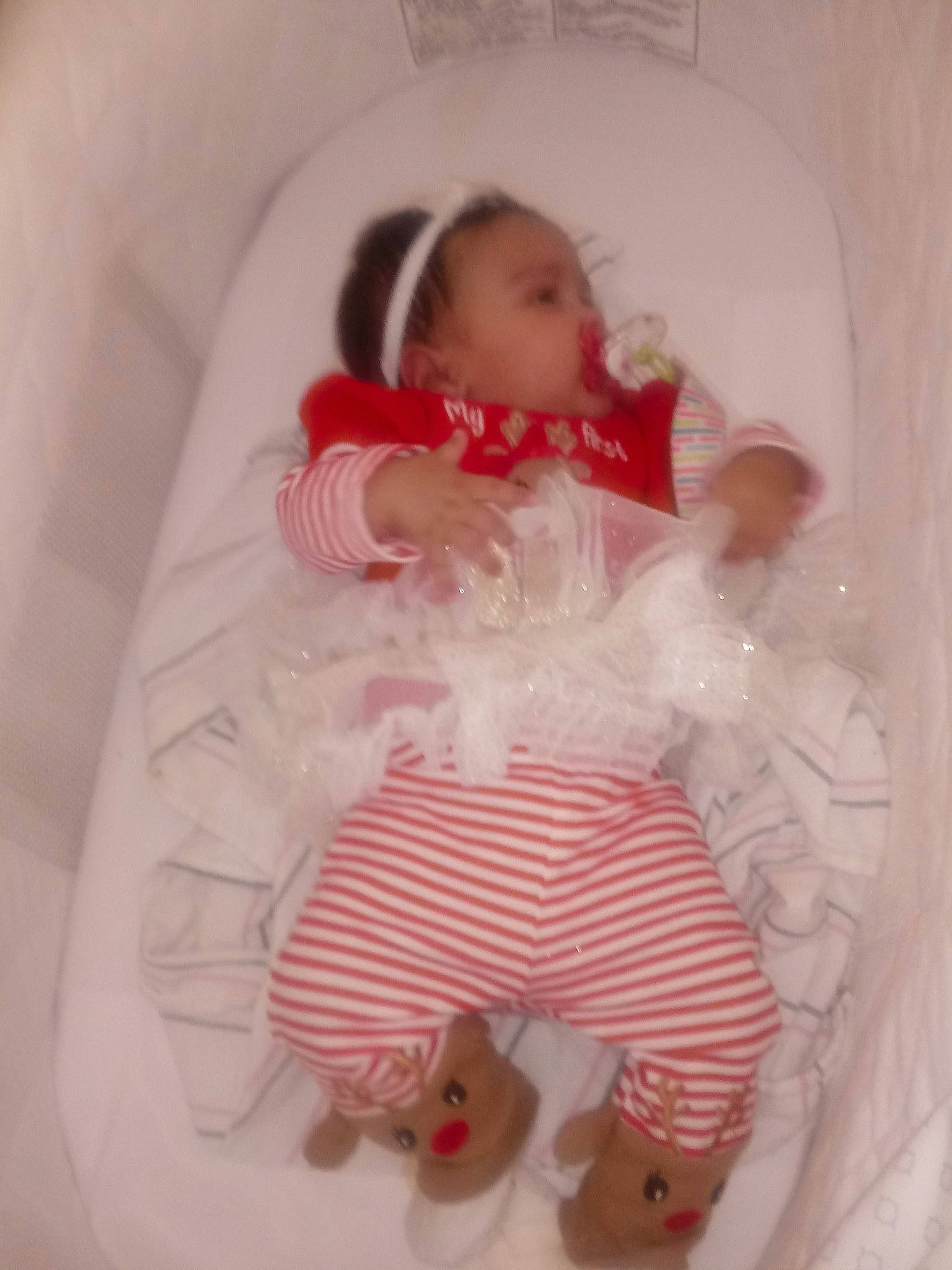Charlene is registered to the contest to win money with this photo: baby_products, bed, child, doll, infant, infant_bed, person, pink, product, skin, textile, toddler, toy