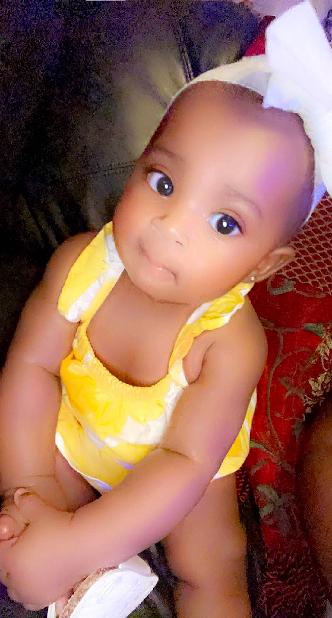 My'Lani is registered to the contest to win money with this photo: abdomen, arm, baby, baby_toddler_clothing, black_hair, cheek, chest, doll, eyelash, human_body, human_leg, iris, lip, mouth, neck, nose, person, skin, thigh, toy