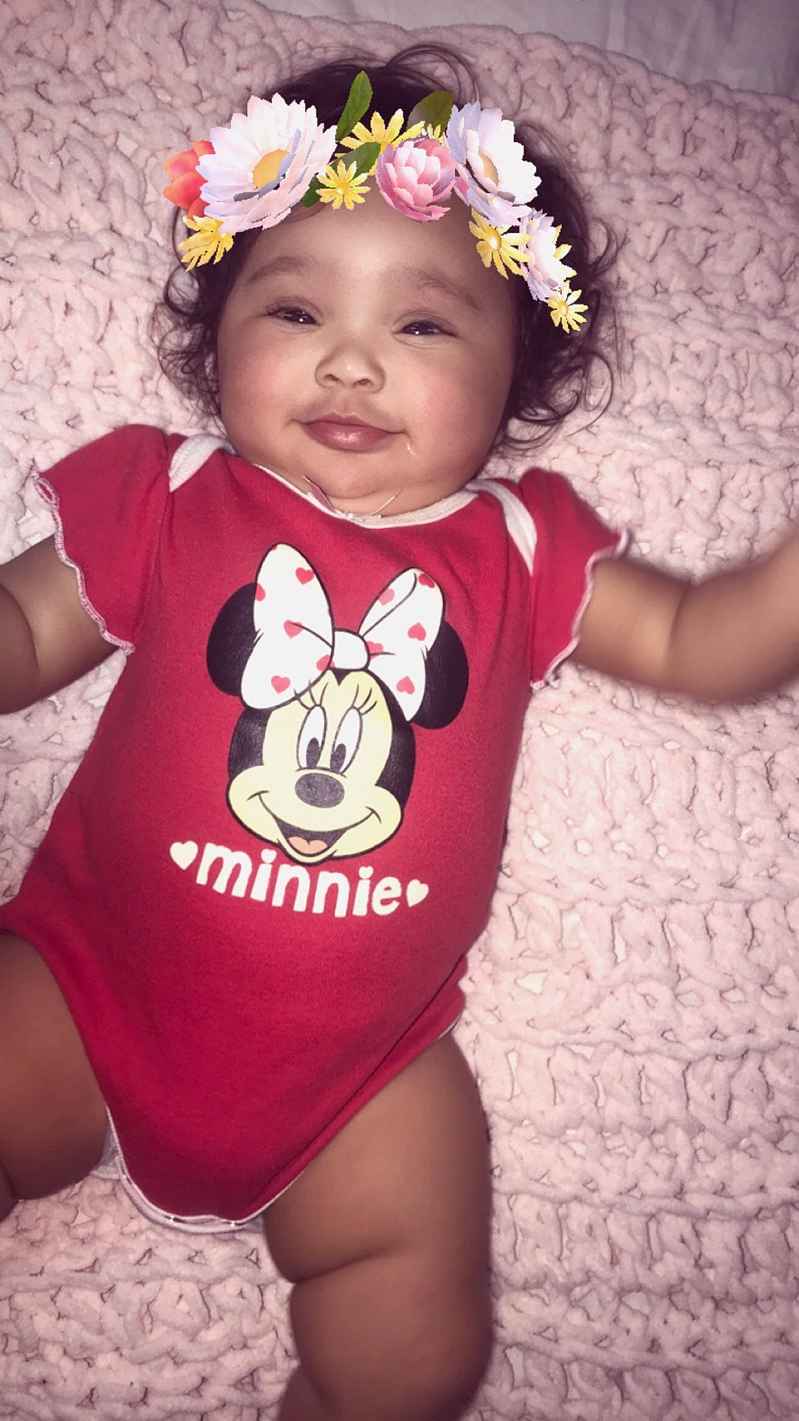 Keyana joined the competition — help win amazing prizes! baby, baby_bloomers, baby_products, baby_toddler_clothing, child, child_model, clothing, fashion_accessory, hair_accessory, headgear, headpiece, person, pink, product, smile, toddler