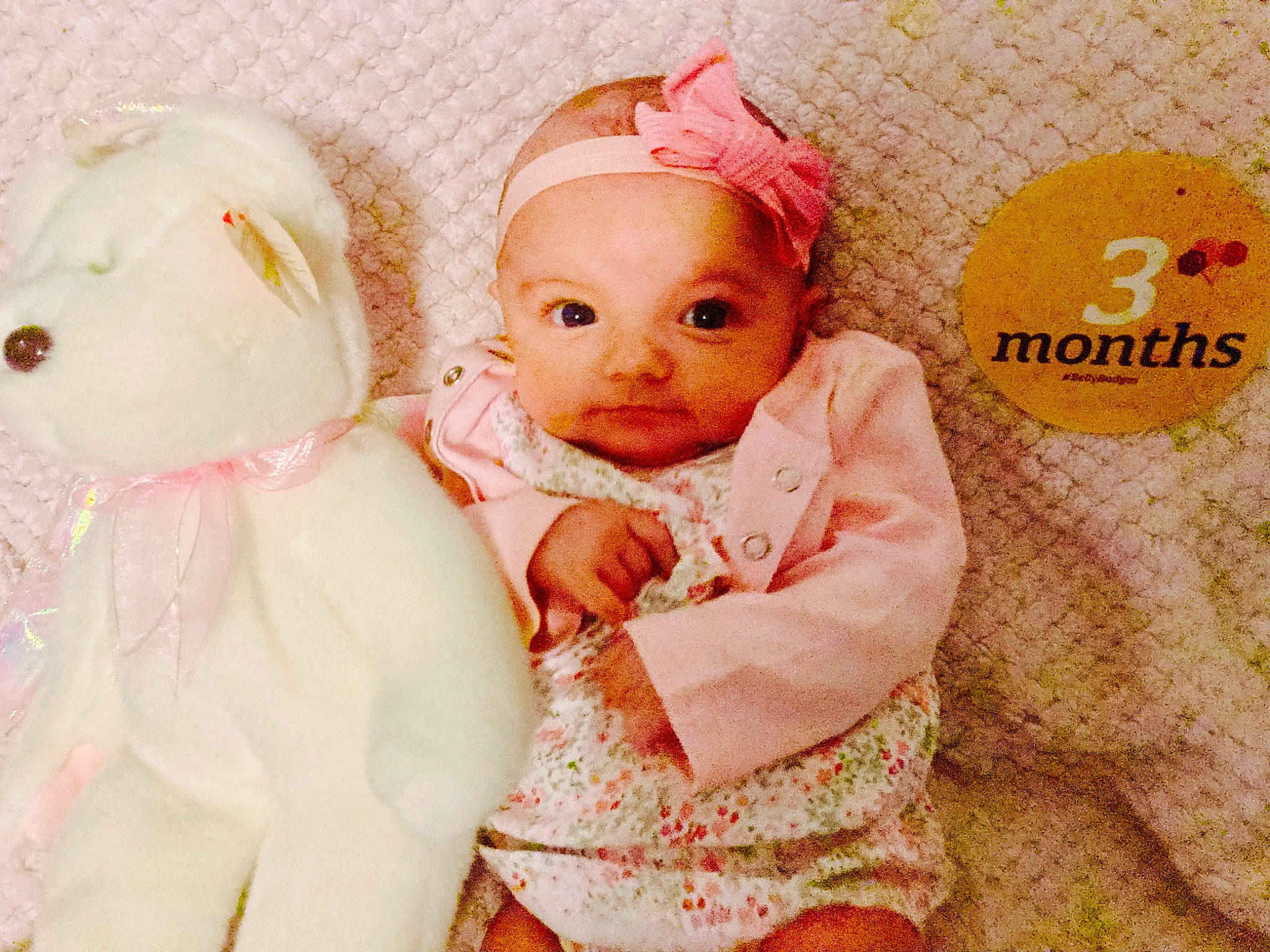 Viviana joined the competition — help win amazing prizes! baby, baby_toddler_clothing, beanie, cap, cheek, child, costume_hat, event, fashion_accessory, font, fur, happy, headgear, headpiece, knit_cap, linens, peach, person, pink, textile