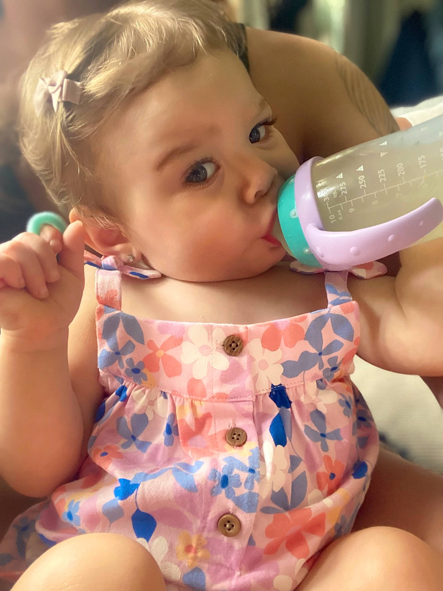 Beretta joined the competition — help win amazing prizes! arm, baby_bottle, baby_toddler_clothing, cheek, drinkware, eyelash, face, facial_expression, gesture, hairstyle, hand, head, joint, lip, mouth, neck, nose, person, plastic_bottle, product