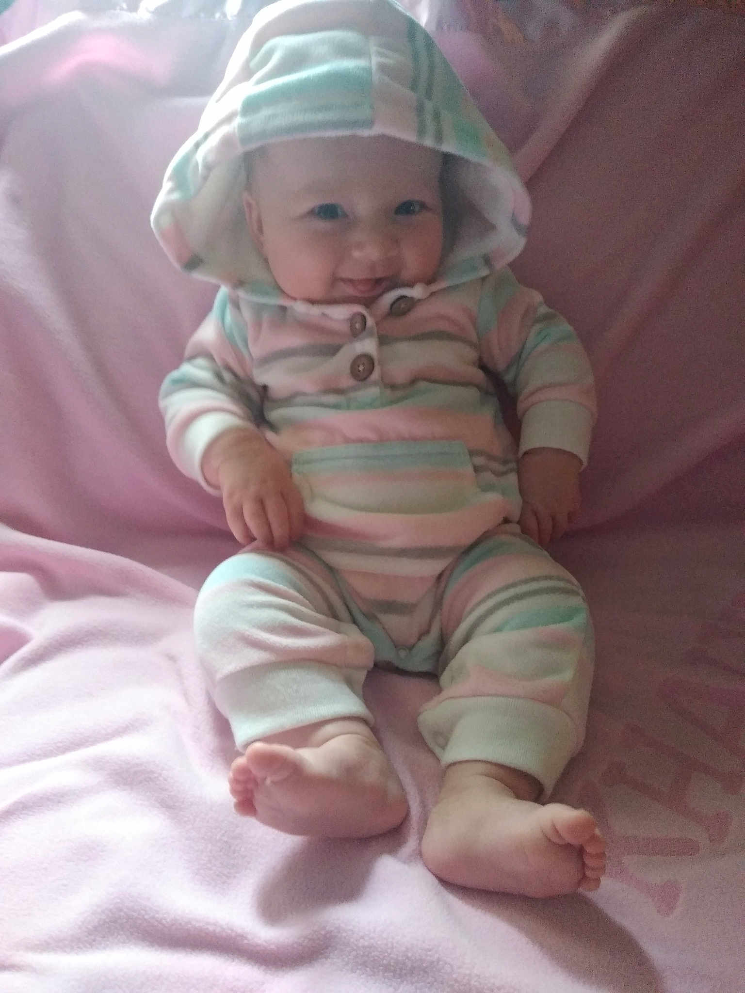 Khalyla joined the competition — help win amazing prizes! baby, cheek, child, doll, hand, headwear, person, pink, skin, smile, toddler