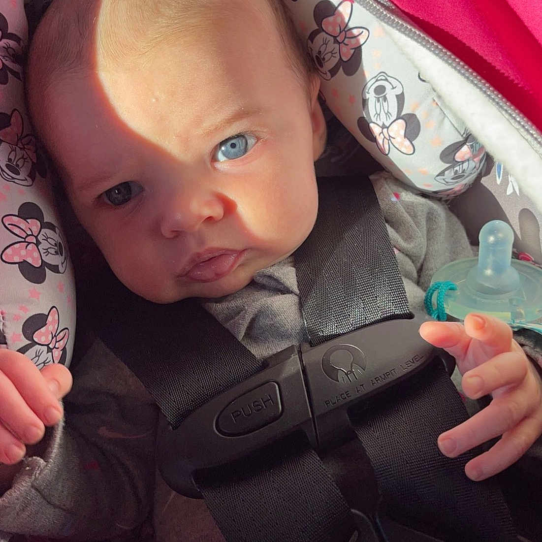 Hazleigh joined the competition — help win amazing prizes! baby, baby_carriage, baby_toddler_clothing, cheek, comfort, cool, eye, eyebrow, finger, gesture, hairstyle, hand, human_body, mouth, nose, pink, skin, textile, thumb, toddler