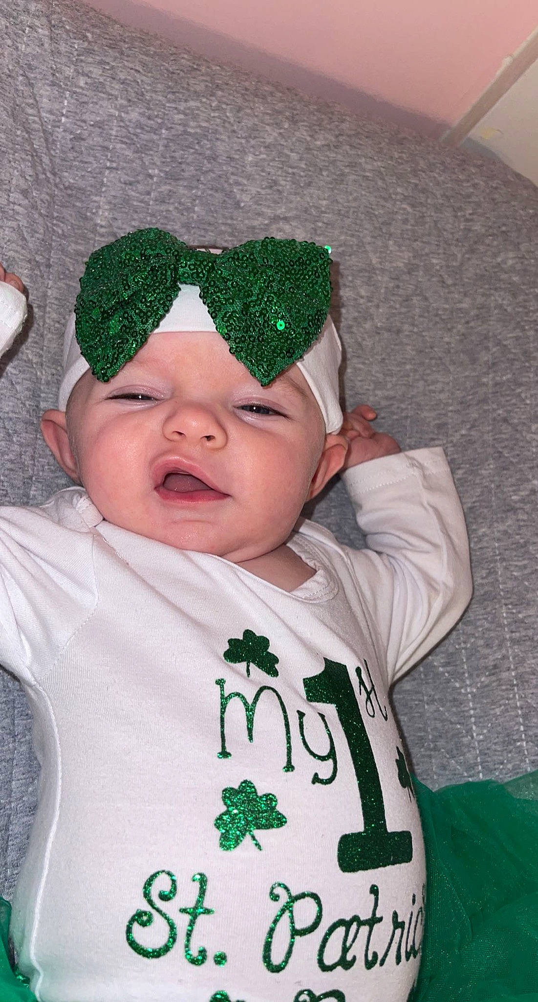 Hazleigh joined the competition — help win amazing prizes! baby, baby_toddler_clothing, cap, child, cool, eye, eyebrow, face, facial_expression, fun, gesture, green, hairstyle, happy, head, headwear, mouth, outerwear, person, sleeve