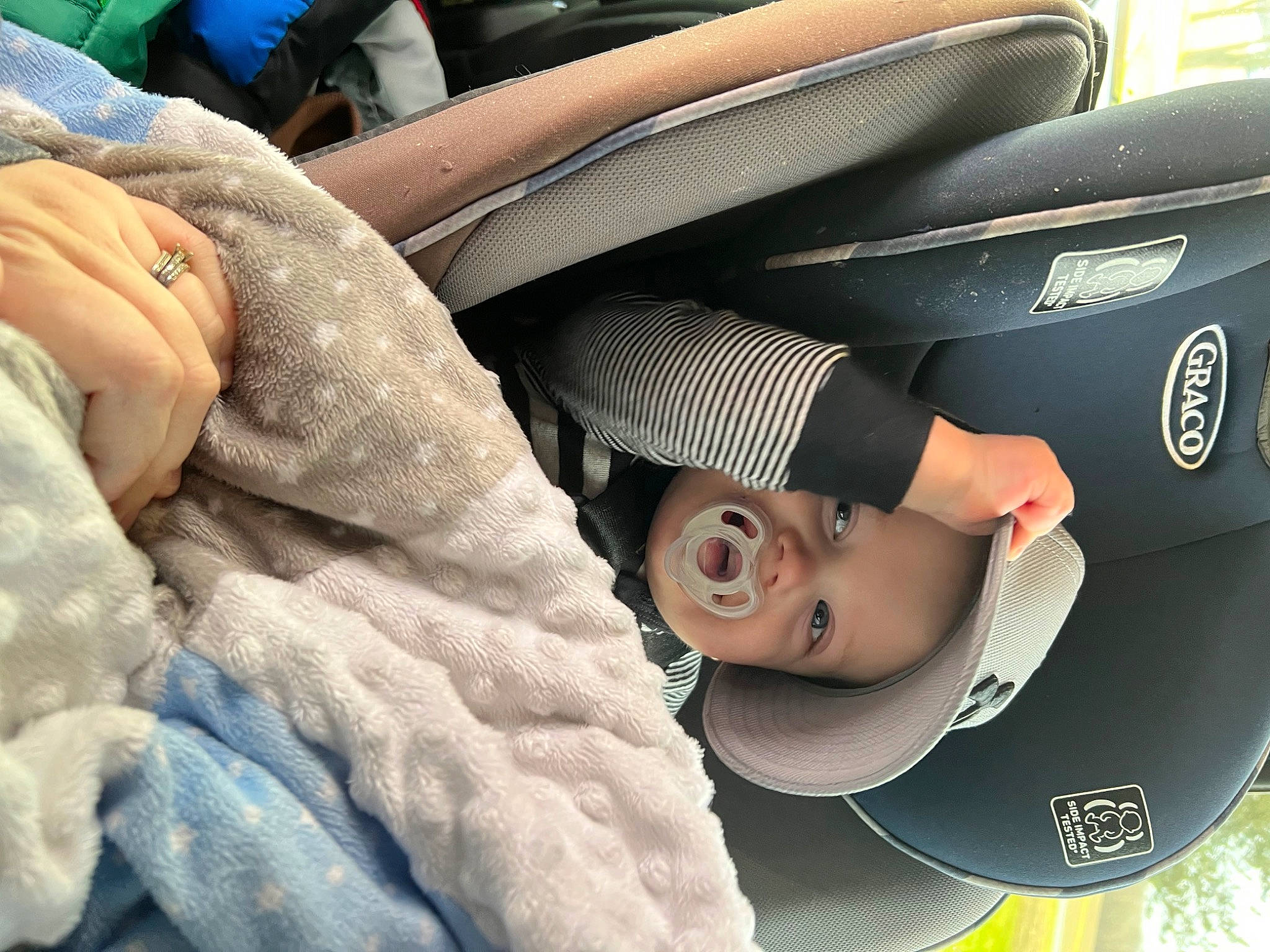 Daxton joined the competition — help win amazing prizes! auto_part, automotive_design, automotive_exterior, baby, baby_carriage, baby_in_car_seat, baby_products, car_seat, car_seat_cover, child, comfort, family_car, gesture, hat, head_restraint, luxury_vehicle, motor_vehicle, person, seat_belt, toddler