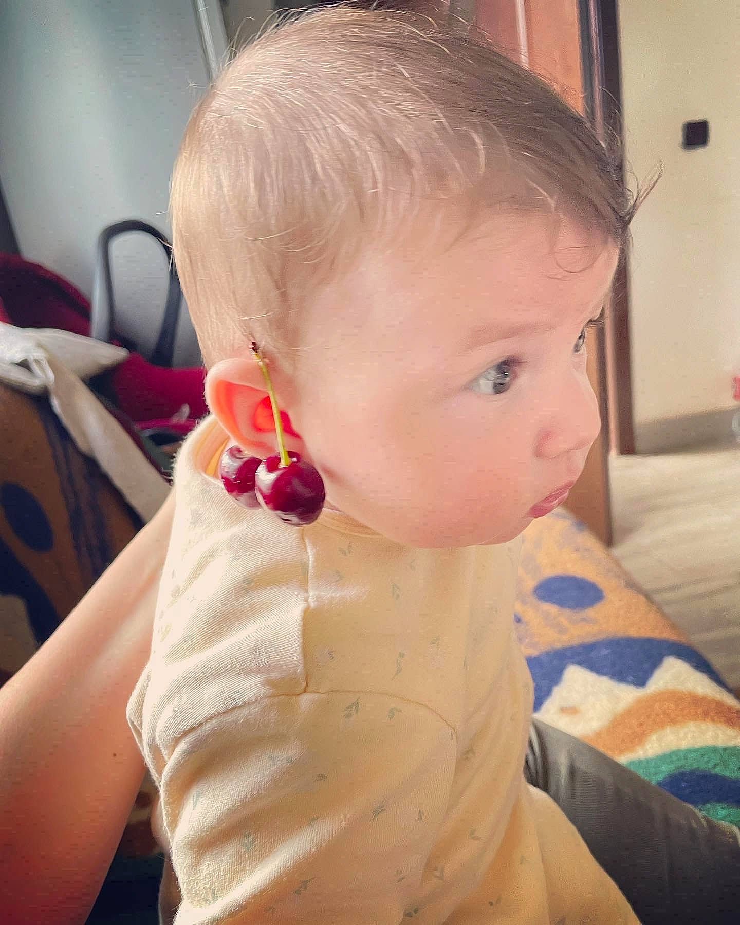 Eva-maria is registered to the contest to win money with this photo: baby, baby_toddler_clothing, cheek, chin, ear, eye, eyebrow, eyelash, face, hair, head, human_body, iris, lip, mouth, neck, nose, person, skin, sleeve